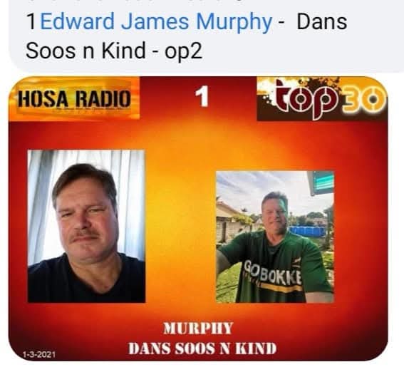 Radio chart image showing Murphy's song in a top 30 feature