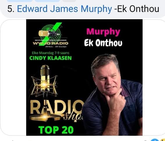 Radio show graphic promoting Murphy's song Ek Onthou